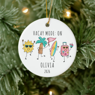 Ornamento De Cerâmica Modo Férias Ativado Férias Personalizadas