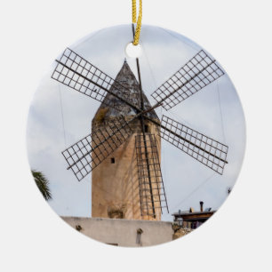 Ornamento De Cerâmica Moinho tradicional em Palma de Maiorca - Espanha