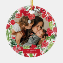 Moldura de flor de aquarela de Natal Foto