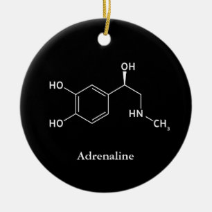 Ornamento De Cerâmica Molécula de Adrenalina Epinefrina Química