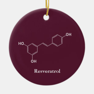 Ornamento De Cerâmica Molécula de Resveratrol Vinho Química Ciência