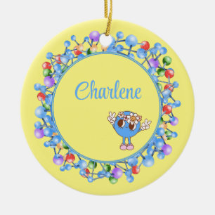 Ornamento De Cerâmica Moléculas Personalizadas Partículas Paz Atom