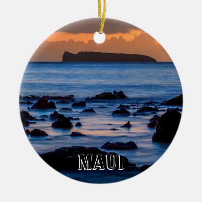 Ornamento De Cerâmica Molokini de Maui (Frente)