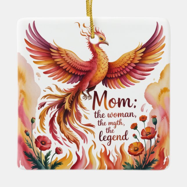 Ornamento De Cerâmica Mom: The Woman, The Myth, The Legend (Frente)