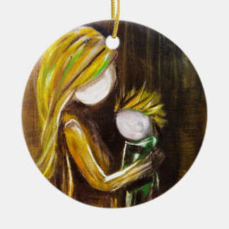 Ornamento De Cerâmica Momento com mamã (filho)