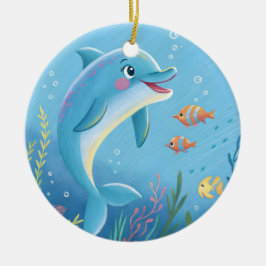 Ornamento De Cerâmica Momentos Alegres de Golfinho