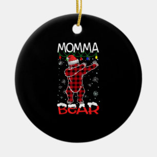 Ornamento De Cerâmica Momma Bear Dabbing Buffalo Xadrezes de Natal