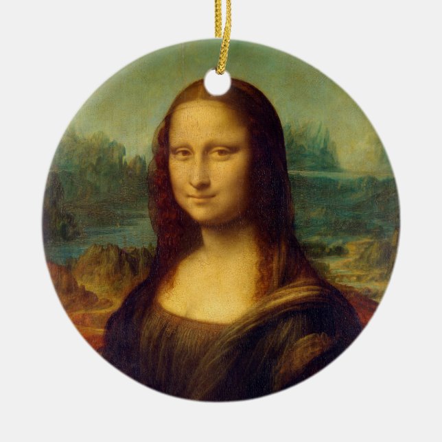 Ornamento De Cerâmica Mona Lisa - Leonardo da Vinci (Frente)