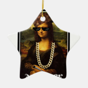 Ornamento De Cerâmica Mona Lisa Thug Life Art Life