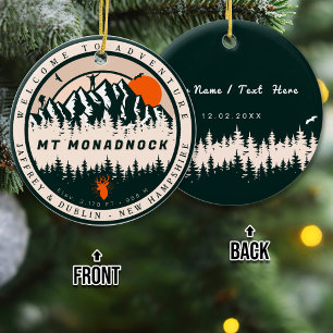 Ornamento De Cerâmica Monadnock New Hampshire Hiking Souvenir