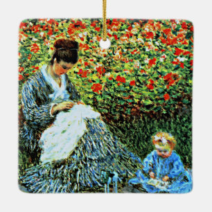 Ornamento De Cerâmica Monet - Camille Monet e Child
