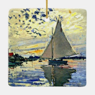 Ornamento De Cerâmica Monet - Navio de vela na le Petit Gennevilliers