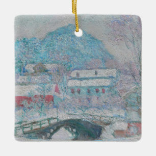 Ornamento De Cerâmica Monet - Noruega, Sandviken Village na neve
