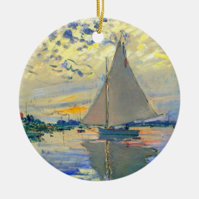 Ornamento De Cerâmica Monet Sailboat no Le Petit-Gennevilliers (Frente)