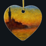 Ornamento De Cerâmica Monet Sunset Veneza Impressionismo Colorido Arte<br><div class="desc">Monet Sunset - Claude Monet Sunset em Veneza Impressionista de Vintage Painting San Giorgio Maggiore al Crepuscolo, ou San Giorgio Maggiore em Dusk é uma de uma série de pinturas feitas pelo artista Claude Monet, do mais fabuloso pôr do sol em Veneza. Esta é uma famosa pintura impressionista de Claude...</div>