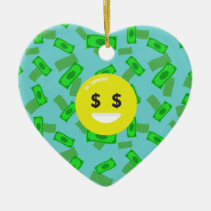Ornamento De Cerâmica money eyed emoji