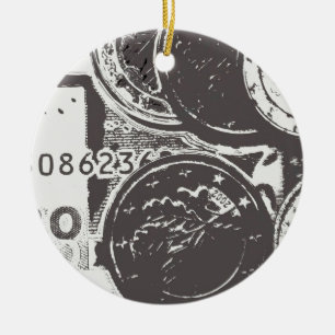 Ornamento De Cerâmica Money makes the world go round