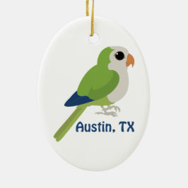 Ornamento De Cerâmica Monk Parakeet - Austin, Texas
