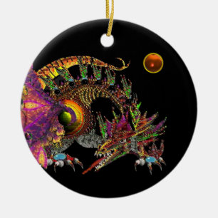 Ornamento De Cerâmica Monograma alaranjado da ágata de DRAGO