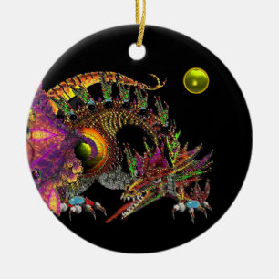 Ornamento De Cerâmica Monograma amarelo do topázio de DRAGO
