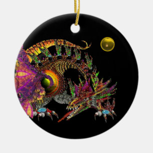 Ornamento De Cerâmica Monograma amarelo do topázio de DRAGO