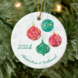 Ornamento De Cerâmica Monograma de Lâmpadas de Natal Modernas