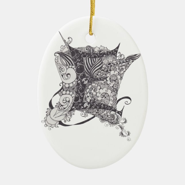 Ornamento De Cerâmica Monograma E (Frente)