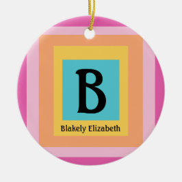 Ornamento De Cerâmica Monograma - Letra com um nome bonito e colorido -