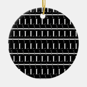 Ornamento De Cerâmica Monograma - Letra inicial L