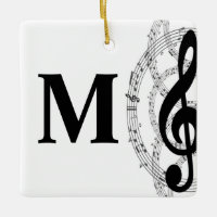 monograma músico de anotação de clef trible