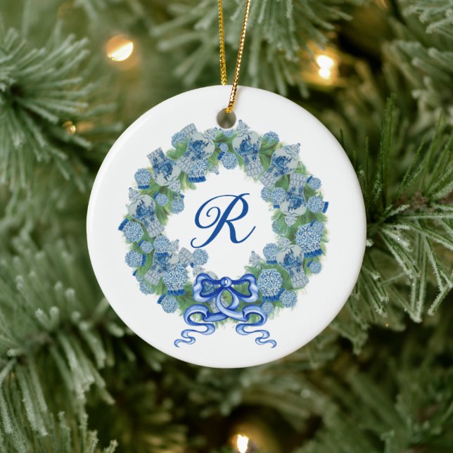 Ornamento De Cerâmica Monograma Natal Ginger Jar Jars Chinoiserie (Árvore)