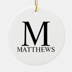 Ornamento De Cerâmica Monograma personalizado e denominação Cerâmica