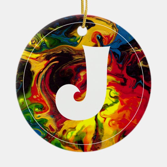 Ornamento De Cerâmica Monograma Superball (Frente)