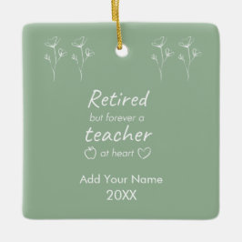 Ornamento De Cerâmica Monograma Verde de Professores Aposentados Persona