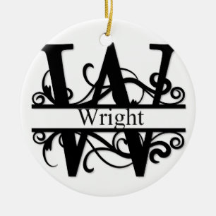 Ornamento De Cerâmica Monograma Wright
