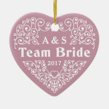 Monogramas personalizados do Team Bride e ornament