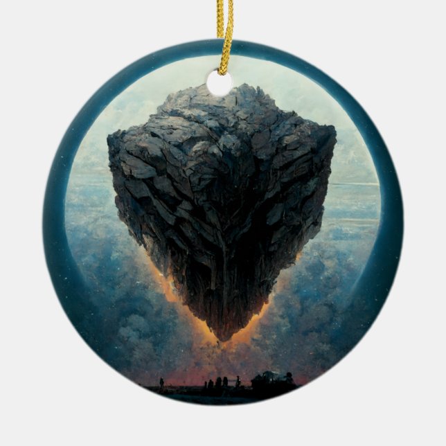 Ornamento De Cerâmica Monolith Fantasy Sci-Fi Art (Frente)