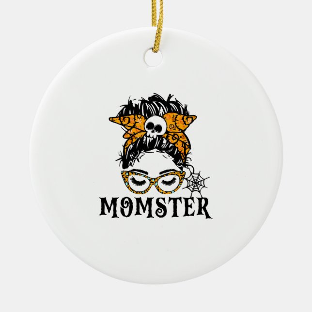 Ornamento De Cerâmica Monstro do Halloween  (Frente)