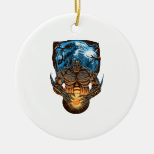 Ornamento De Cerâmica Monstro do Halloween         