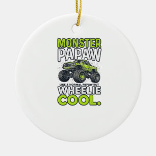 Ornamento De Cerâmica Monstro Papaw Wheelie Legal Caminhão Monstro Engra