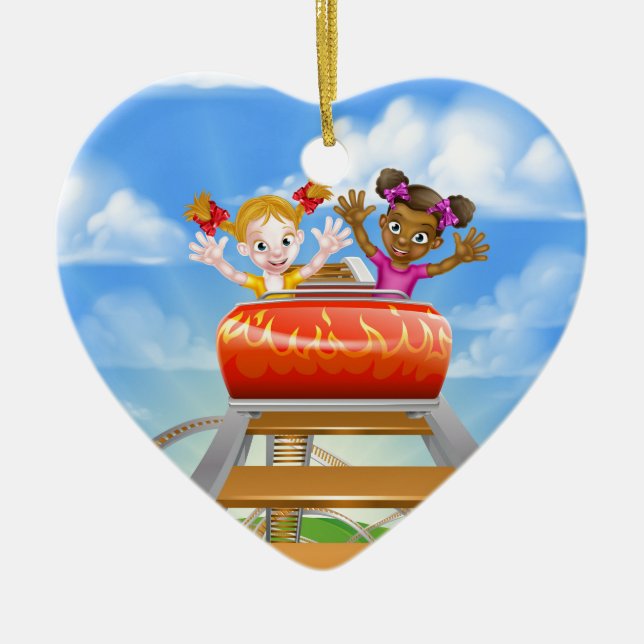 Ornamento De Cerâmica Montanha russa da equitação (Frente)