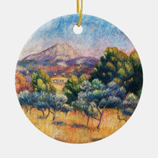 Ornamento De Cerâmica Montanha Sainte-Victoire Paysage por Renoir (Frente)