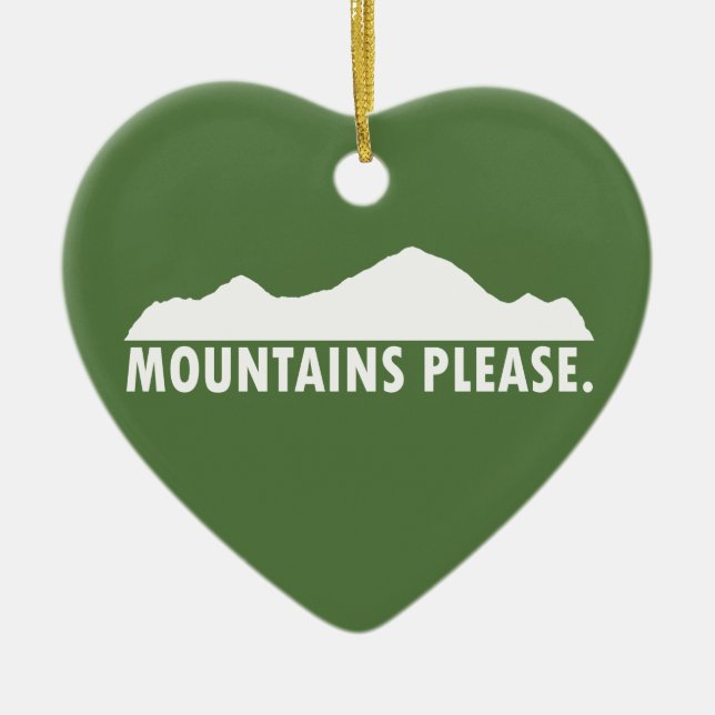 Ornamento De Cerâmica Montanhas, por favor (Frente)