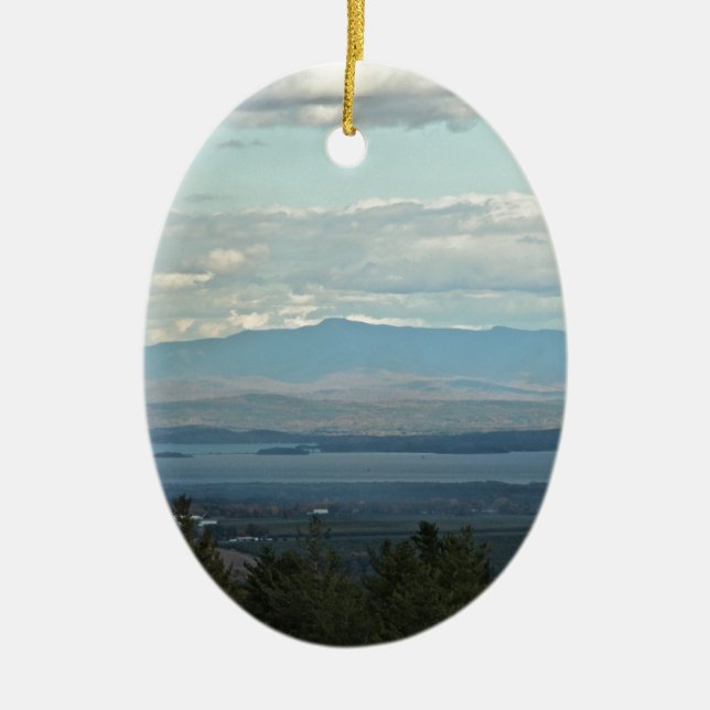 Ornamento De Cerâmica Montanhas Verdes (Frente)