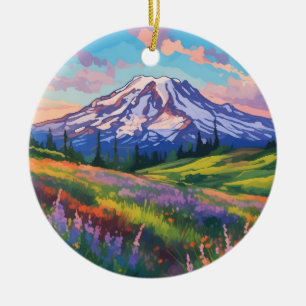 Ornamento De Cerâmica Monte Rainier National Park Washington