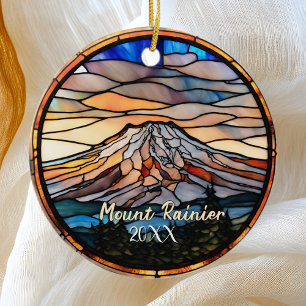 Ornamento De Cerâmica Monte Rainier Vacation Souvenir