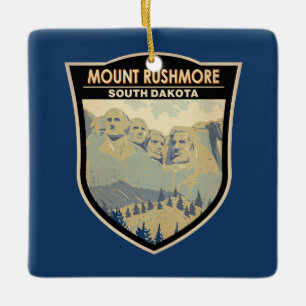 Ornamento De Cerâmica Monte Rushmore South Dakota Viagem Art Vintage