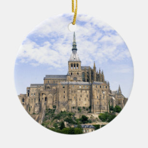 Ornamento De Cerâmica Monte Saint Michel Normandia França Ilha Abadia