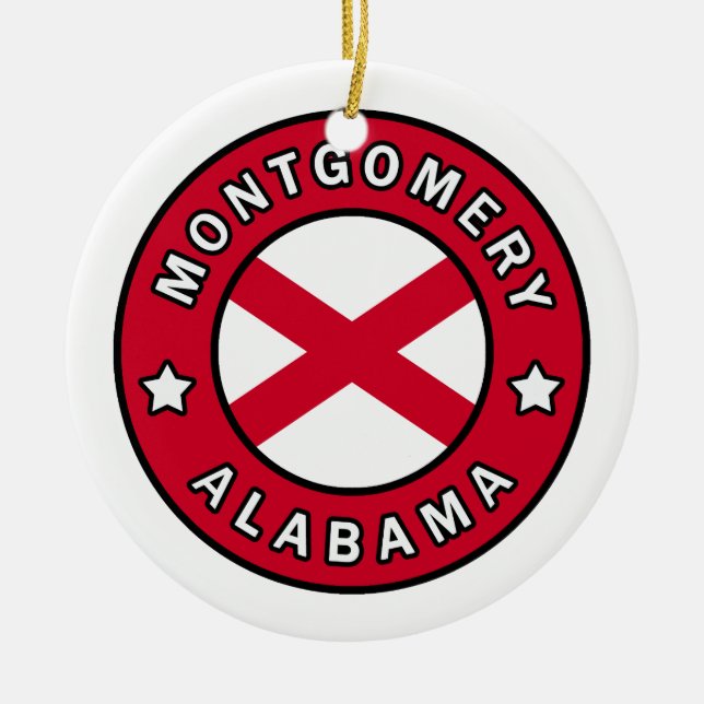 Ornamento De Cerâmica Montgomery Alabama (Frente)