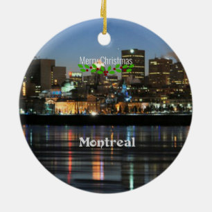 Ornamento De Cerâmica Montreal Skyline - Feliz Natal